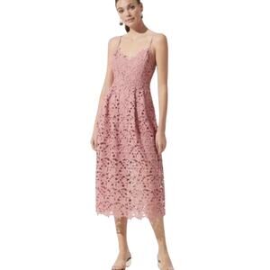 ASTR THE LABEL Women’s Pink Lace Midi Dress